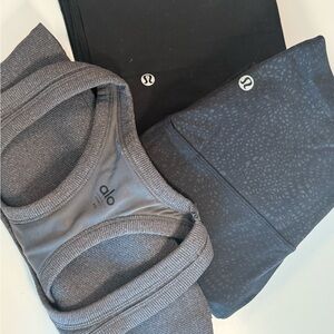 ALO Yoga Black and Gray Boot Cut Pants
